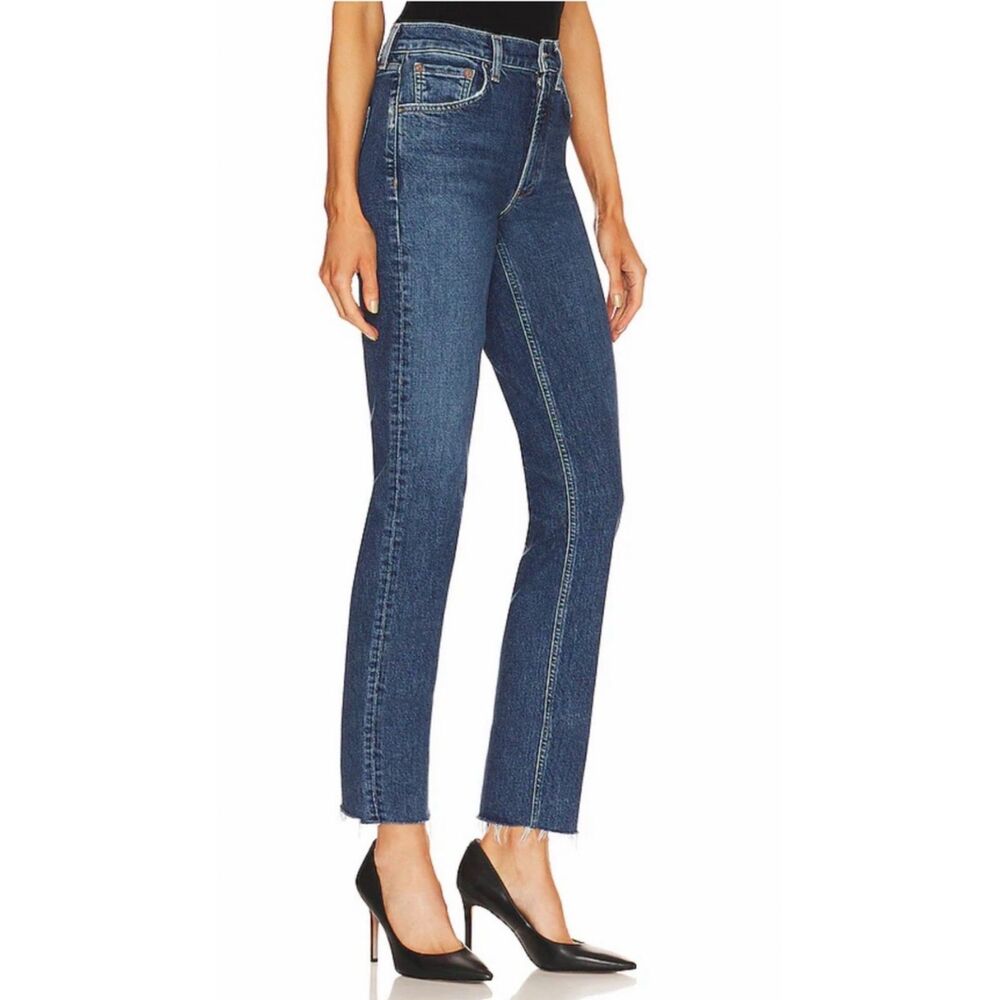 AGOLDE Kye Midrise Straight Leg Crop Cotton Stretch Jeans Size 30 Mirage Wash